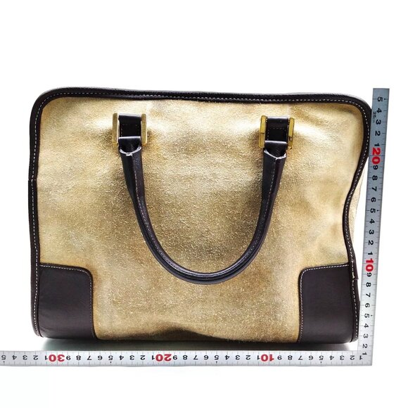 LOEWE Amazona Hand Bag Brown Suede Leather - Picture 2 of 9